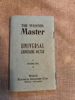 The Weston Master Universal Exposure Meter Model 715 - Light Blue Instructions